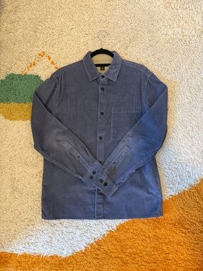 Men's Blue Corduroy Long-Sleeve Shirt Jacket